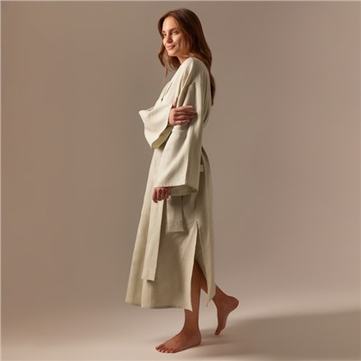 Халат домашний женский SL Linen Home, светло-зелёный