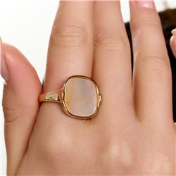 Кольцо 18 р ювелирная бижутерия коллекция "Дубай" покрытие позолота, вставка: перламутр, арт.414.585-18