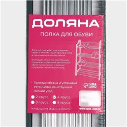 Полка для обуви Доляна, 4 яруса, 50×19×59 см, зелёная