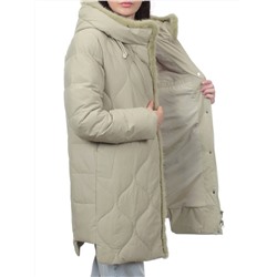 310 OLIVE Пальто зимнее стеганое женское (200 гр. холлофайбер, натуральная норка)