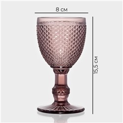 Бокалы для вина Magistro «Вилеро», 280 мл, 8×15.5 см, набор 2 шт., стекло, розовые