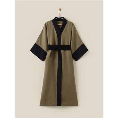 Халат женский домашний SL HOME Eucalyptus-52, лён 100%, эвкалипт