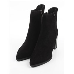 04-M3-9145 BLACK Ботильоны зимние женские (натуральная замша, натуральный мех)