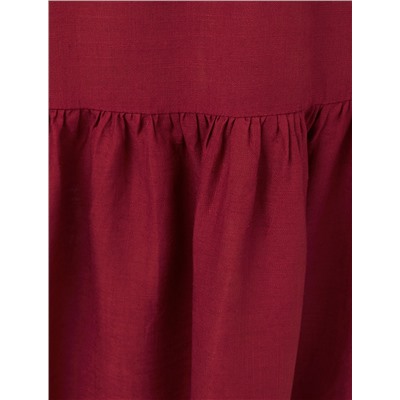 Платье с воланом изо льна с вискозой