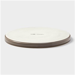 Тарелка Magistro «Церера», d=20 см, с бортиком, фарфор, коричневая