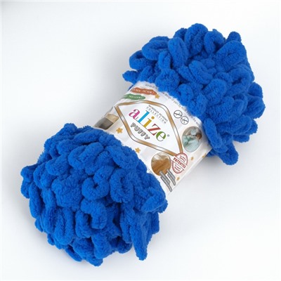 Плюшевая пряжа для вязания руками ALIZE, Puffy, 100% микрополиэстер, 9 м/100 г, (141 василёк)