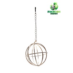 Кормушка для сена металлическая сфера, 8 х 8 х 15 см