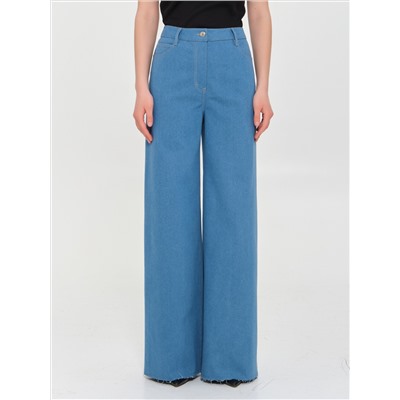 Джинсы широкие синего цвета