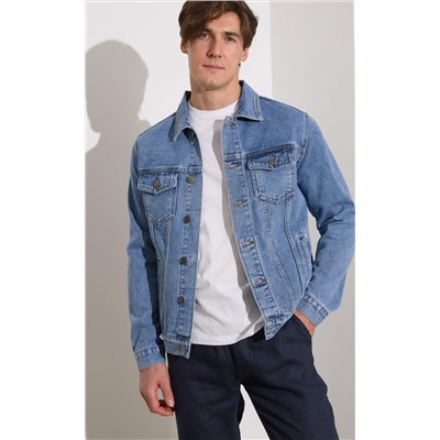 Куртка джинс P011-1336Rus middle blue