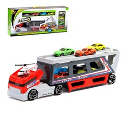 УЦЕНКА Машинка-трансформер «Трейлер», 7 машин и вертолёт