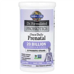 Garden of Life, Dr. Formulated, пробиотики, для приема один раз в день во время беременности (хранение в холодильнике не требуется), 30 вегетарианских капсул