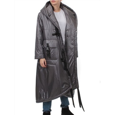 BM220 DK.GRAY Пальто зимнее облегченное женское (120 гр. холлофайбер)