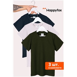 Мужская базовая футболка из хлопка 3 шт. Happyfox