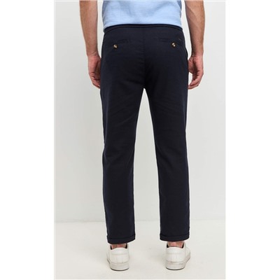 Брюки лен F211-0871 navy