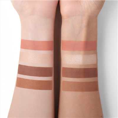 Палетка для лица 4YOU хайлайтер + румяна + бронзер + скульптор 4YOU С308  Ласковое лето