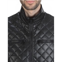 A198 BLACK Куртка из эко-кожи мужская (50 гр. синтепон)