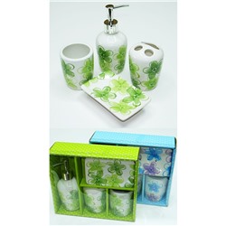 Набор д/ванной комнаты Flowers 4 предмета керамика  26*22*8 см