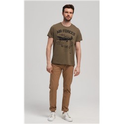 Футболка мужская с принтом F211-06-735 хаки
