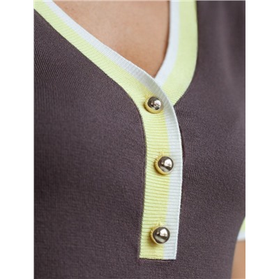 Джемпер с V-вырезом с коротким рукавом из вискозы