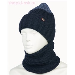 18-73-L Комплект для мальчика флис (колпак+снуд) (52-54)