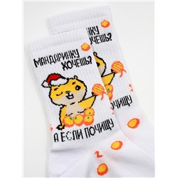 Носки НГ р.40-45 "TxT" Хомяк с Мандаринками