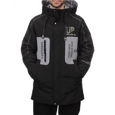 2171 BLACK GRAY Куртка мужская зимняя облегченная (130 гр. холлофайбер)
