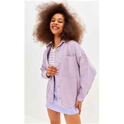 Рубашка женская джинсовая с длинным рукавомTP12-01-2021 лиловая