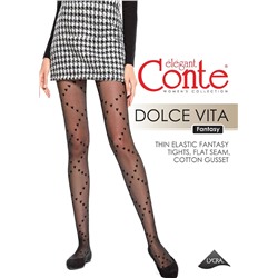 CONTE DOLCE VITA Колготки женские в сердечки c имитацией шнуровки
