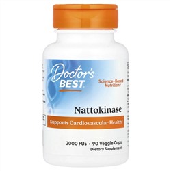 Doctor's Best, наттокиназа, 2000 FU, 90 вегетарианских капсул
