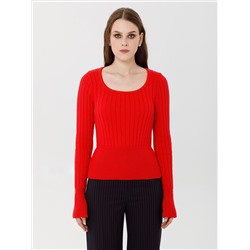 Джемпер вязаный красный