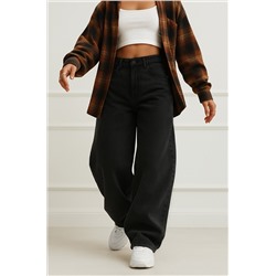 Женские джинсы багги с высокой посадкой Happyfox