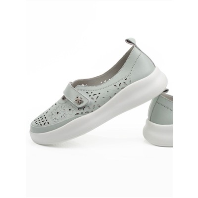 03-YG496-3 LT. GREEN Полуботинки летние женские (натуральная кожа)