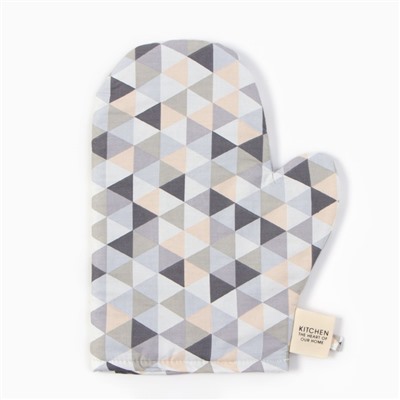 Варежка - прихватка «Этель. Треугольники», 20×28 см, сатин 110 г/м²