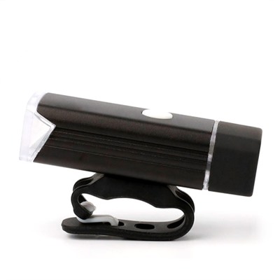 Фонарь передний COMIRON "FR18" корпус: алюминий +ABS свет CREE XPG LED 350m; аккум: 3.7V 2000 mAh USB влагозащищённый, индикация заряда /уп 120/