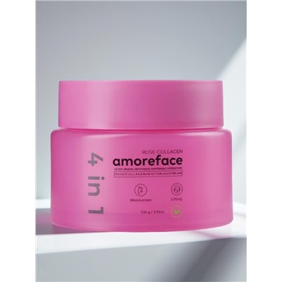 Amoreface Крем для лица 4 в 1 с коллагеном и экстрактом розы / Rose-Collagen Whitening Cream, 100 г