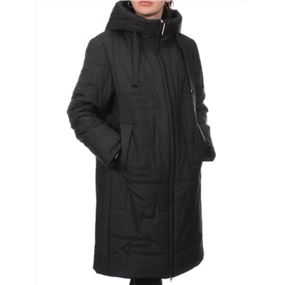 1073 BLACK Пальто зимнее облегченное женское (холлофайбер 150 гр.)
