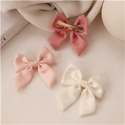 Заколка атласный бантик на зажиме