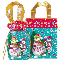 Сумка-мешок Снеговики