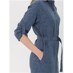 Платье А-образного силуэта с поясом