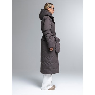 Пуховик женский коричневый