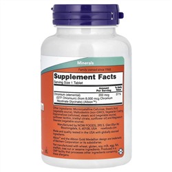 NOW Foods, GTF Chromium, 200 мкг, 250 таблеток