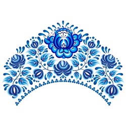 Термонаклейка «Гжель цветы», 31 х 22,5 см, набор 10 шт.