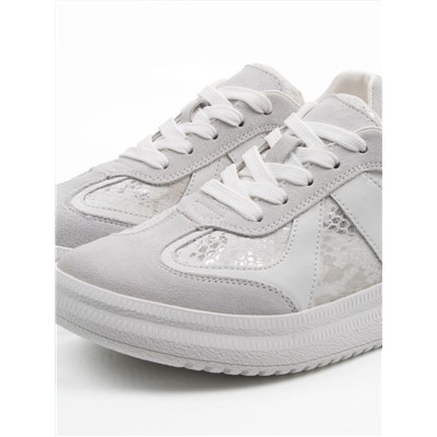 03-A1024-9 WHITE/LT. GRAY Полуботинки спортивные женские (натуральная замша,натуральная кожа)