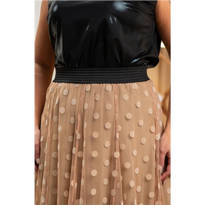 Юбка ТЮ-19 беж горох