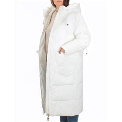 H303 WHITE Пальто зимнее женское (200 гр. холлофайбер)