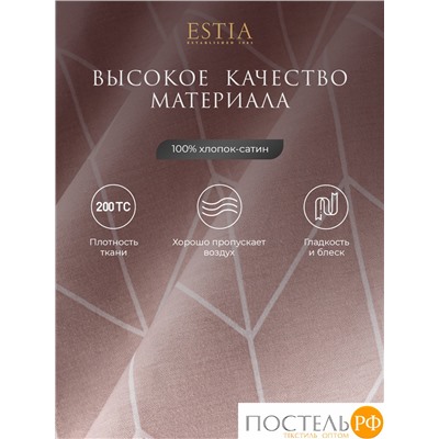 Estia ЛАФОНТ Простыня на резинке 180х200+30, 1 пр., хл./сатин розовый