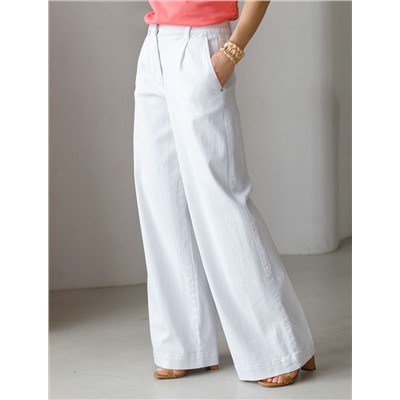 Джинсы с поясом на резинке из эластичного денима средней плотности