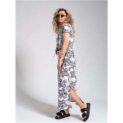 643 Платье "Цветы/молочный"