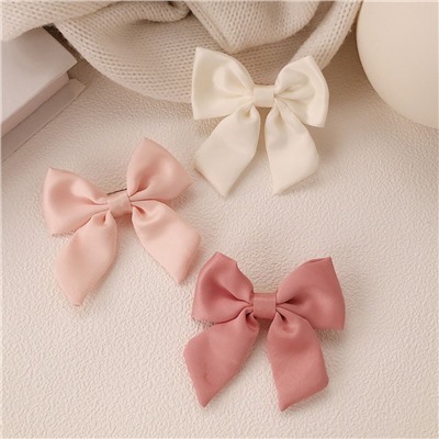 Заколка атласный бантик на зажиме