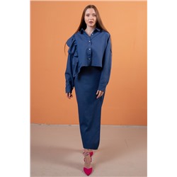 Юбка джинс  DENIM037/03/Синий